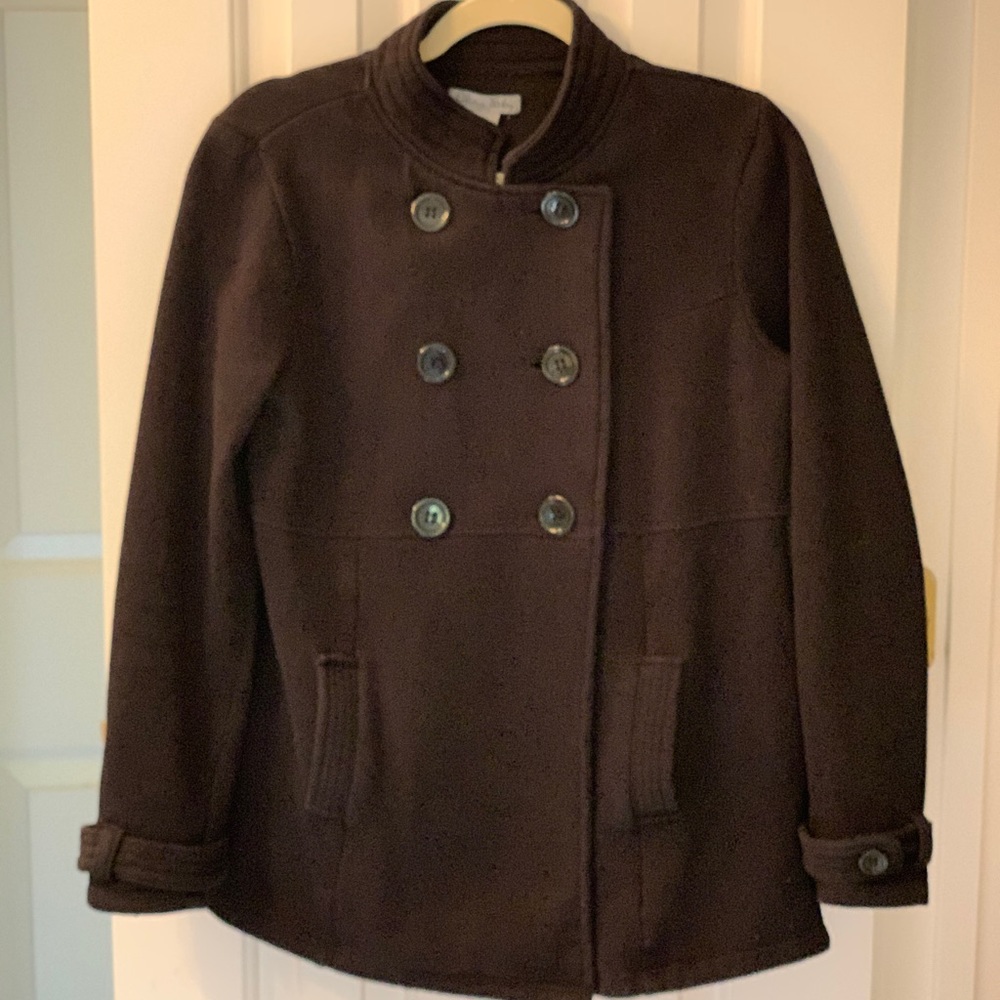 Black button front jacket